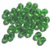 25 8mm Faceted Green Firepolish Beads